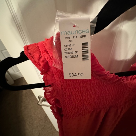 NWT‼️Red Ruffled Mock Neck Shift Dress - Picture 3 of 4